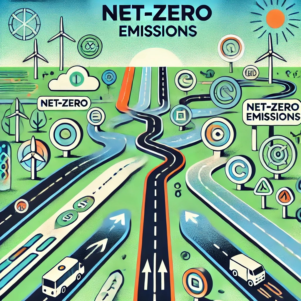 Many roadways to the Net-Zero on the horizon. Many road signs along the way.